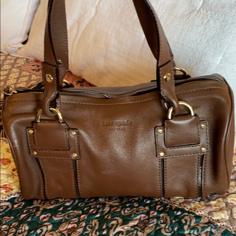 Kate Spade - Brown and Black Leather Barrel Bag